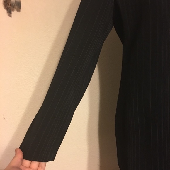 Vintage 90s Alex Garfield pin stripe career jacket - Picture 3 of 8